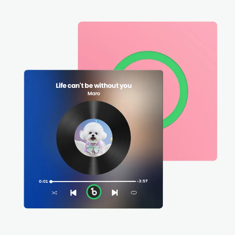 音楽再生可能 ペット写真冷蔵庫マグネットA - 毎日聴ける思い出のプレイヤー