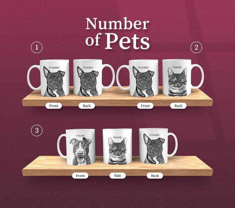 写真からペットのポートレートをカスタムスケッチしたマグカップ、猫や犬のママやパパの飼い主へのパーソナライズされた誕生日プレゼント、愛犬を亡くした思い出に、ペットのイラストマグカップ-welikecustom