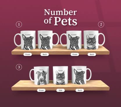 写真からペットのポートレートをカスタムスケッチしたマグカップ、猫や犬のママやパパの飼い主へのパーソナライズされた誕生日プレゼント、愛犬を亡くした思い出に、ペットのイラストマグカップ-welikecustom