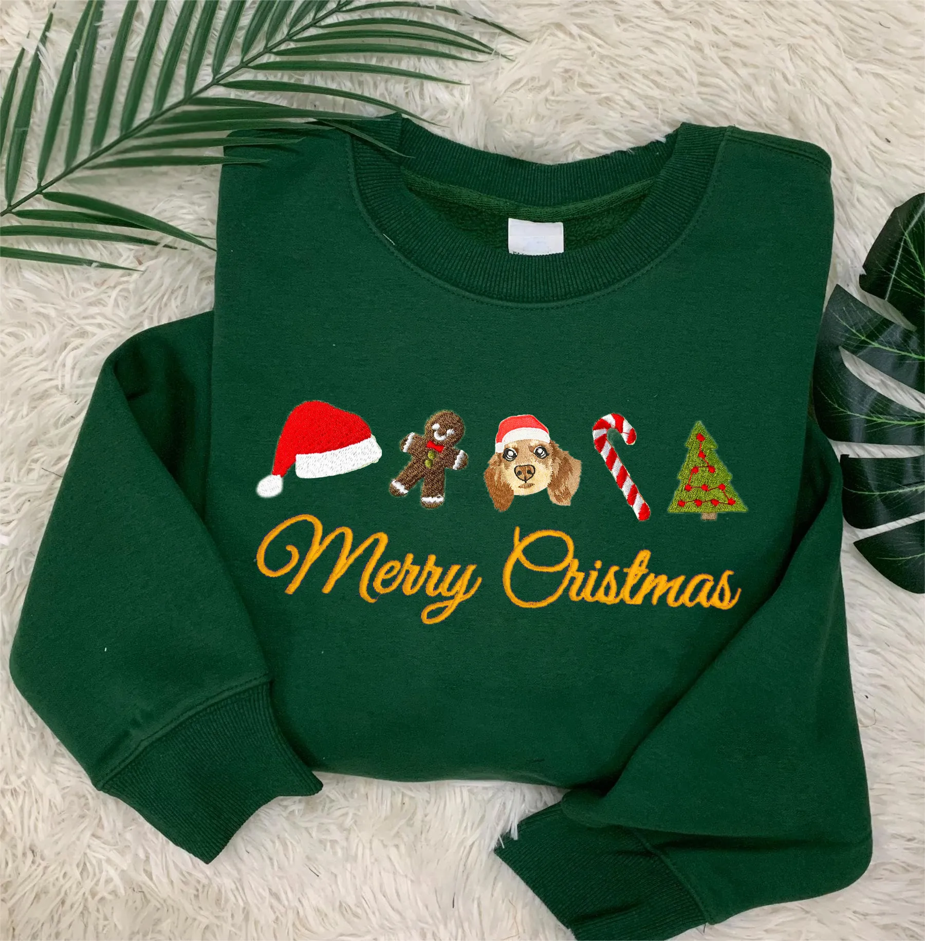 オーダーメイドペットフォトチャーム刺繍シリーズ Tシャツ、スウェット、パーカー-welikecustom-MJ