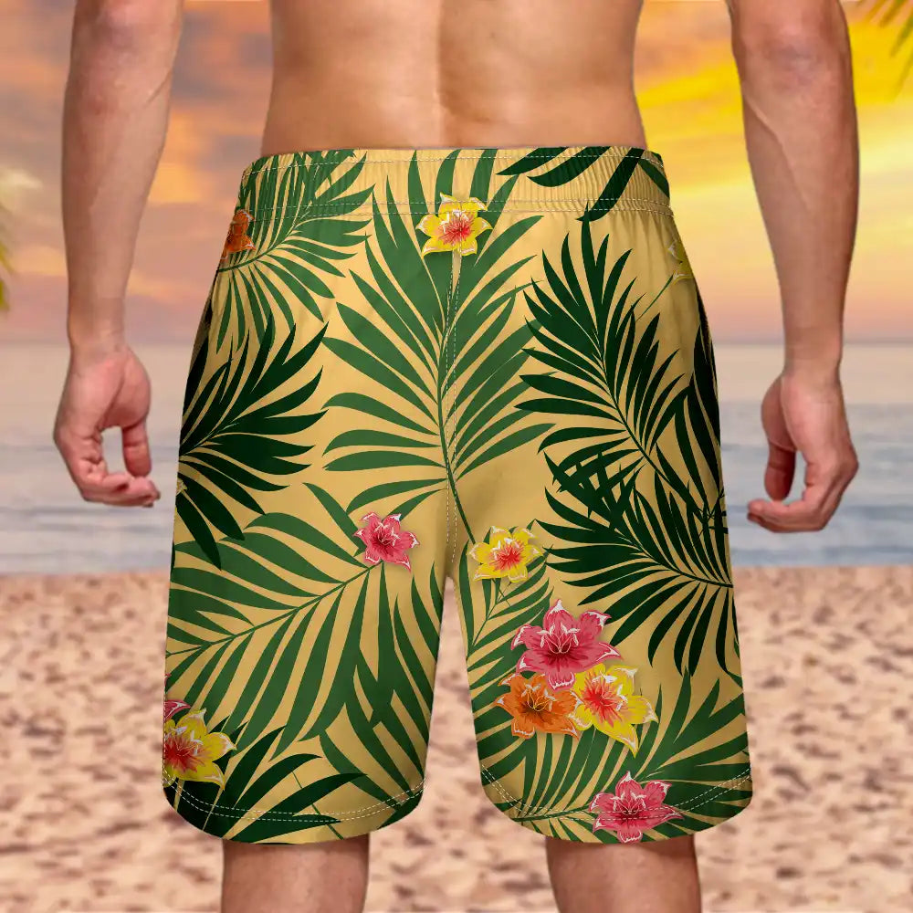 カスタムフォト アロハ ドッグ キャット - パーソナライズされたユニセックス ビーチ ショーツ-welikecustom-MJ