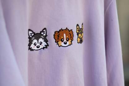 カスタム刺繡漫画ペットポートレートTシャツ、トレーナー、パーカ-welikecustom-MJ