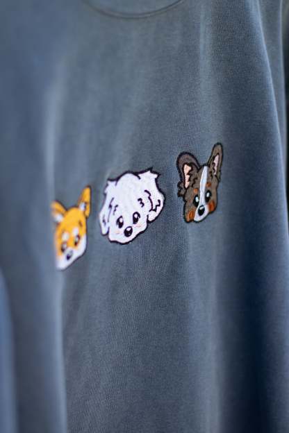 カスタム刺繡漫画ペットポートレートTシャツ、トレーナー、パーカ-welikecustom-MJ