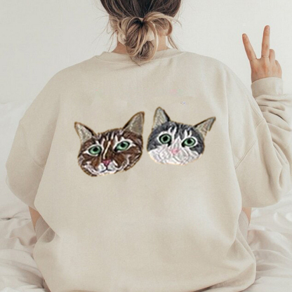 カスタム刺繍ペットポートレートパーカー、スウェットシャツの背面に刺繍ペットポートレート-welikecustom-MJ