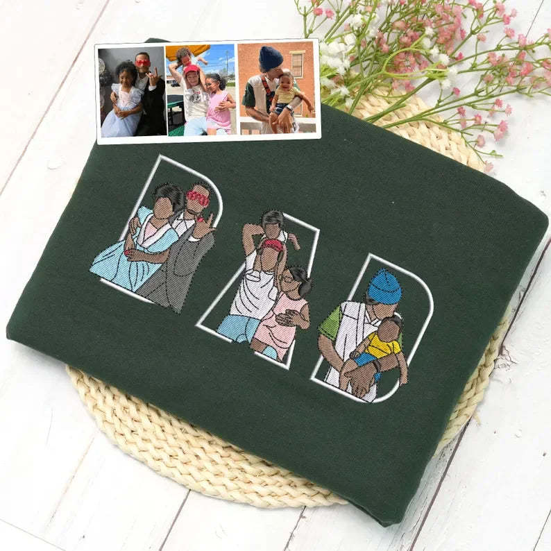 PAPAカスタムカラー写真刺繍Tシャツ、スウェットシャツ、パーカー-welikecustom-MJ