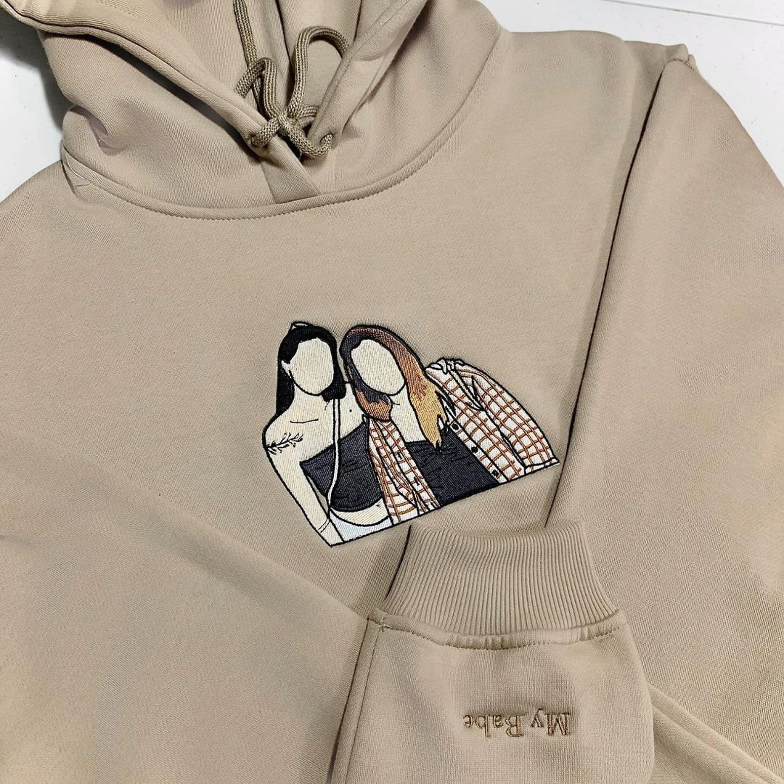 パーソナライズされたペットの写真の刺繍スウェットシャツ パーカー T シャツ-welikecustom-MJ