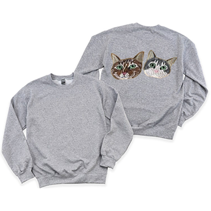 カスタム刺繍ペットポートレートパーカー、スウェットシャツの背面に刺繍ペットポートレート-welikecustom-MJ