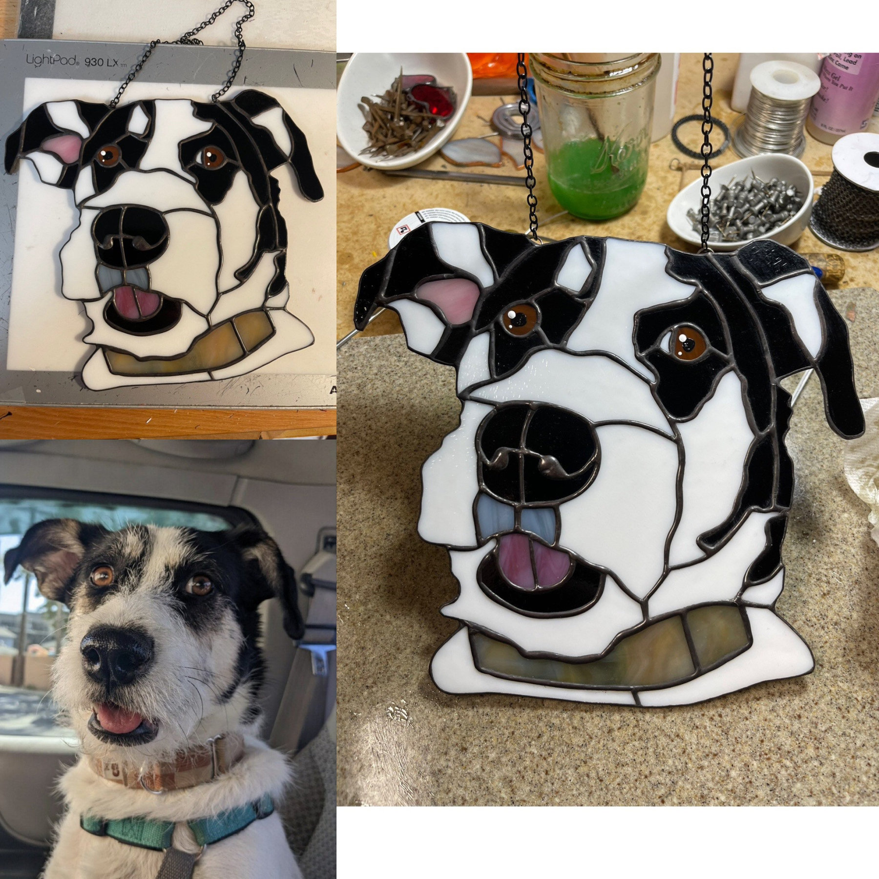 カスタムペットポートレート犬猫染色アクリルサンキャッチャー装飾-welikecustom-MJ