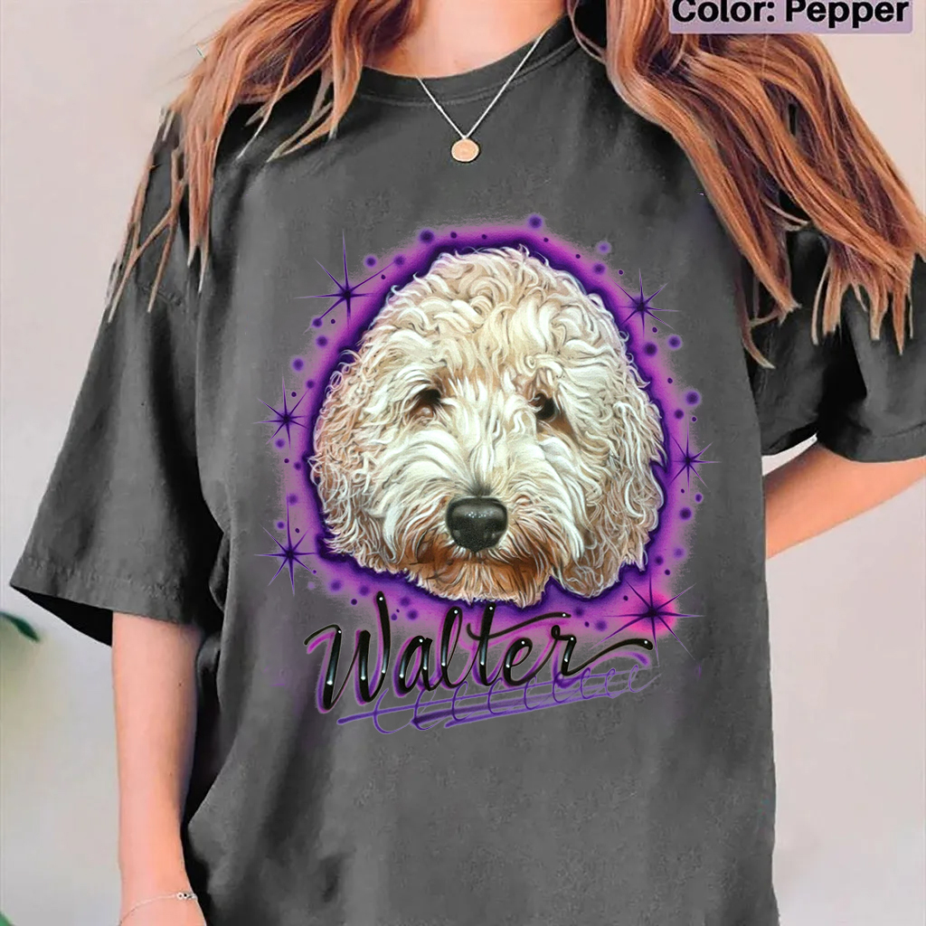 エアブラシ手描き風カスタムペット画像Tシャツ、トレーナー、パーカー-welikecustom-MJ