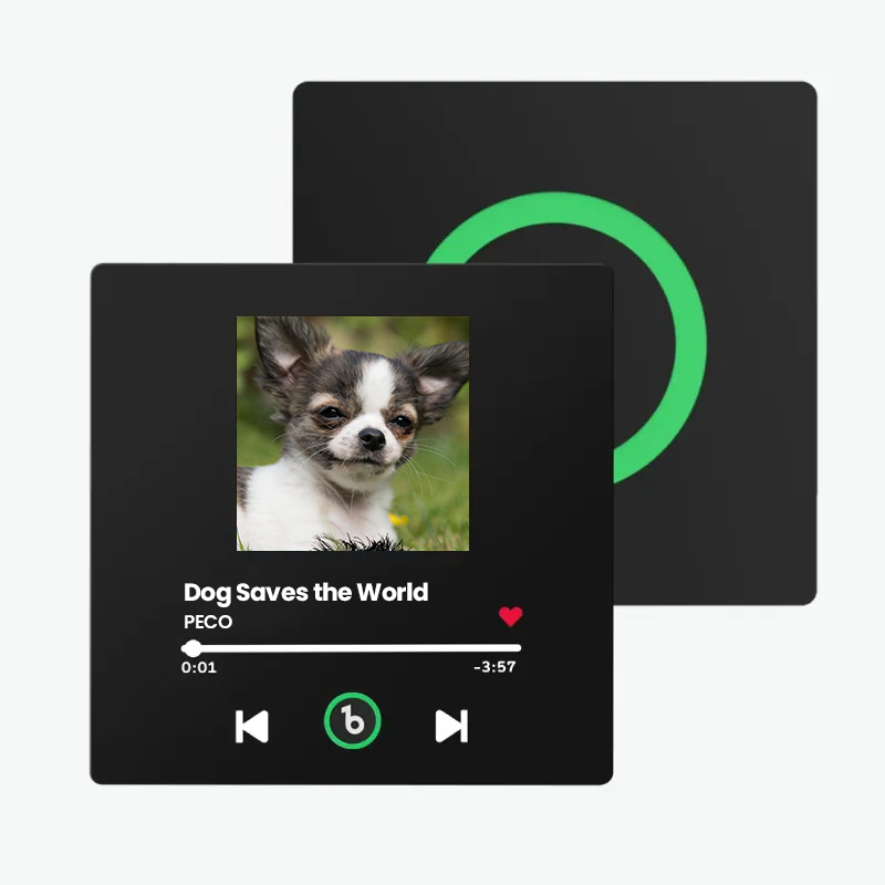 音楽再生可能 ペット写真冷蔵庫マグネットB - 毎日聴ける思い出のプレイヤー