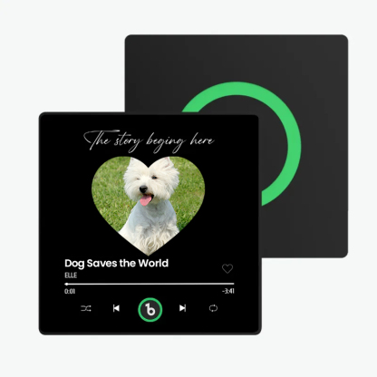 音楽再生可能 ペット写真冷蔵庫マグネットE - 毎日聴ける思い出のプレイヤー