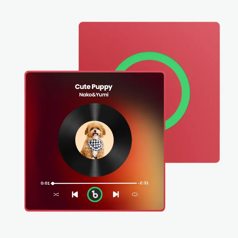 音楽再生可能 ペット写真冷蔵庫マグネットA - 毎日聴ける思い出のプレイヤー