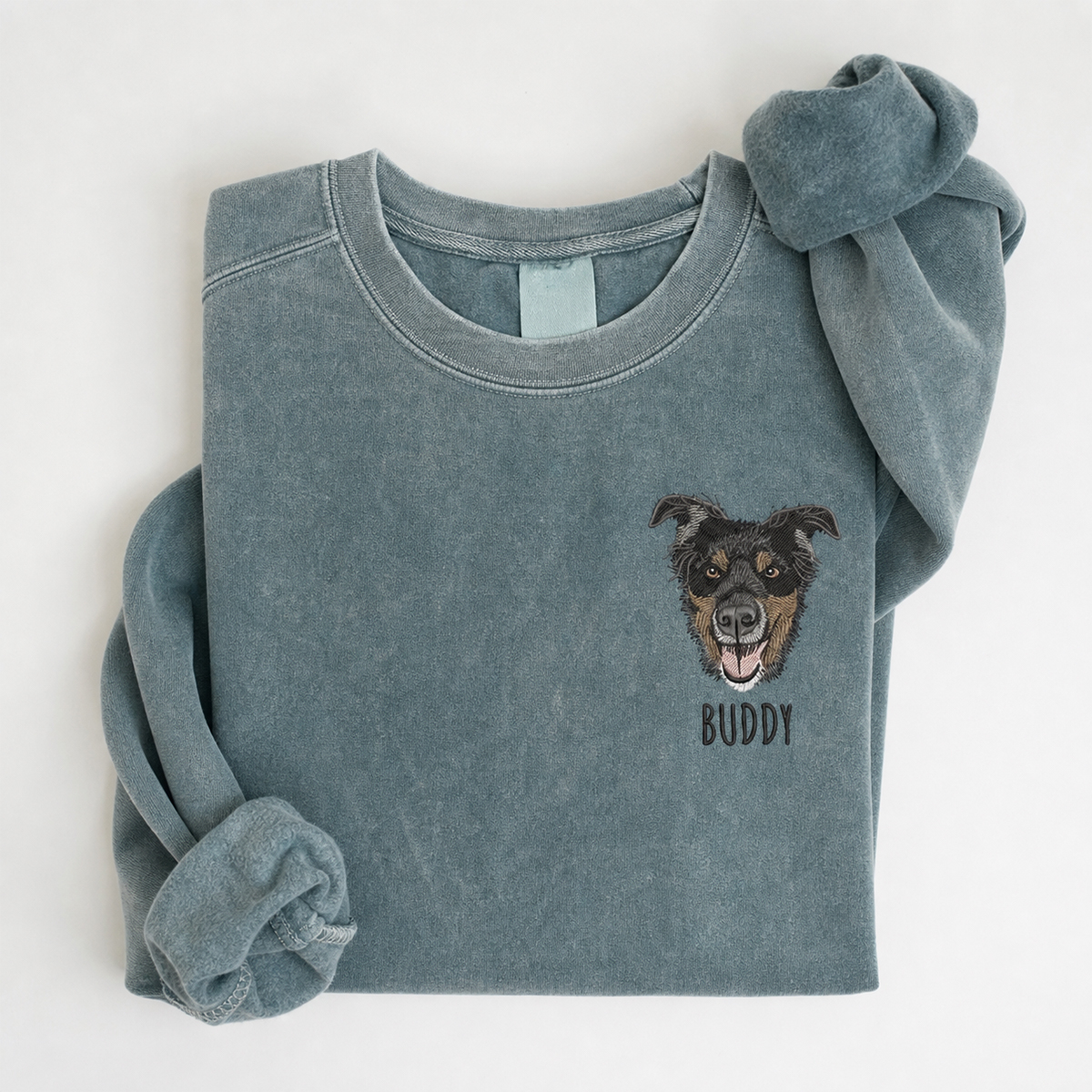 【世界に一つだけの愛ペットTシャツ】写真から作成するカスタムペット刺繍ウォッシュドTシャツ | ペットグッズ ペット愛好家へのプレゼント