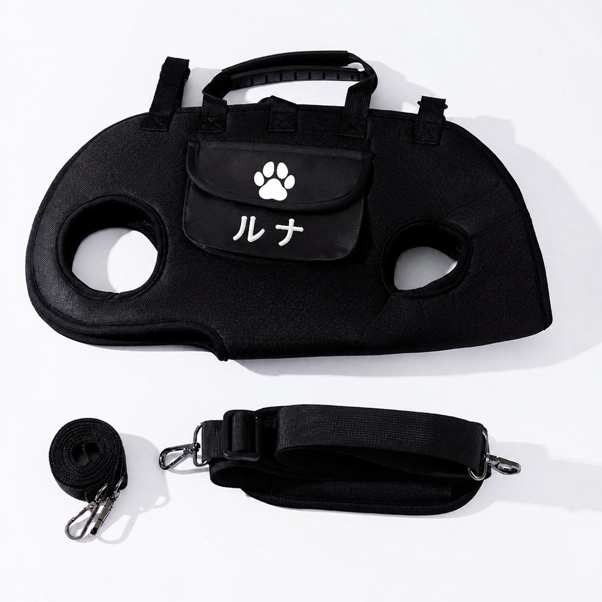 ペット用カスタマイズ可能キャリーバッグ - 3WAY 通気性抜群 斜めがけ/手提げ/バックパック 小型犬用 名前刺繍付き