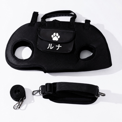 ペット用カスタマイズ可能キャリーバッグ - 3WAY 通気性抜群 斜めがけ/手提げ/バックパック 小型犬用 名前刺繍付き