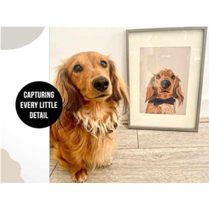 カスタムペットポートレートパーソナライズされた犬のキャンバスウォールアート-welikecustom-MJ