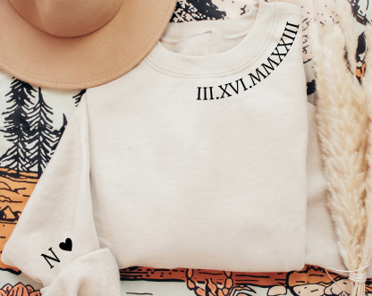 カスタム刺繍の日付ローマ数字Tシャツ、スウェットシャツ、パーカー-welikecustom-MJ