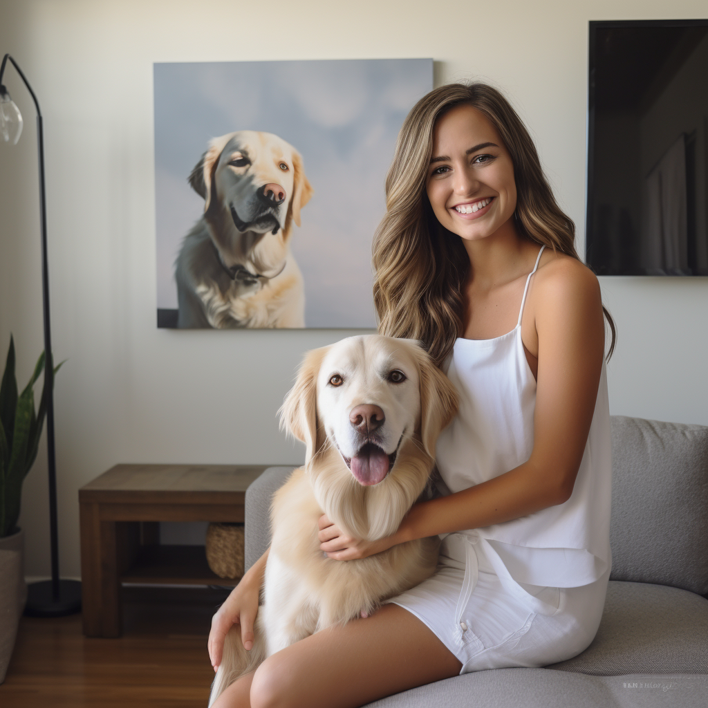 モダンキャンバス カスタムキャンバスウォールアート ペットポートレート パーソナライズされた犬のキャンバスウォールアート-welikecustom-MJ