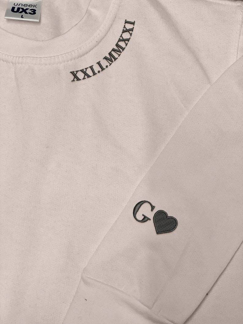 カスタム刺繍の日付ローマ数字Tシャツ、スウェットシャツ、パーカー-welikecustom-MJ