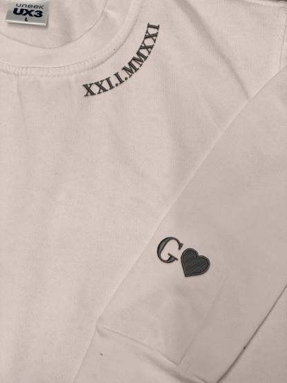 カスタム刺繍の日付ローマ数字Tシャツ、スウェットシャツ、パーカー-welikecustom-MJ