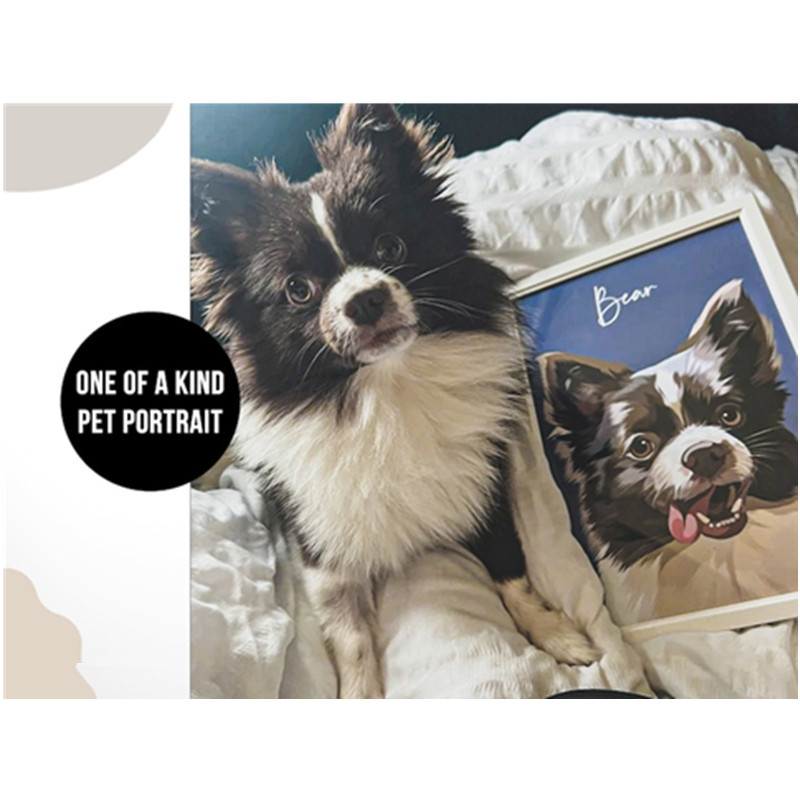 カスタムペットポートレートパーソナライズされた犬のキャンバスウォールアート-welikecustom-MJ