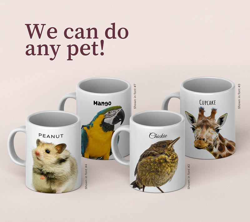 写真からペットのポートレートをカスタムスケッチしたマグカップ、猫や犬のママやパパの飼い主へのパーソナライズされた誕生日プレゼント、愛犬を亡くした思い出に、ペットのイラストマグカップ-welikecustom