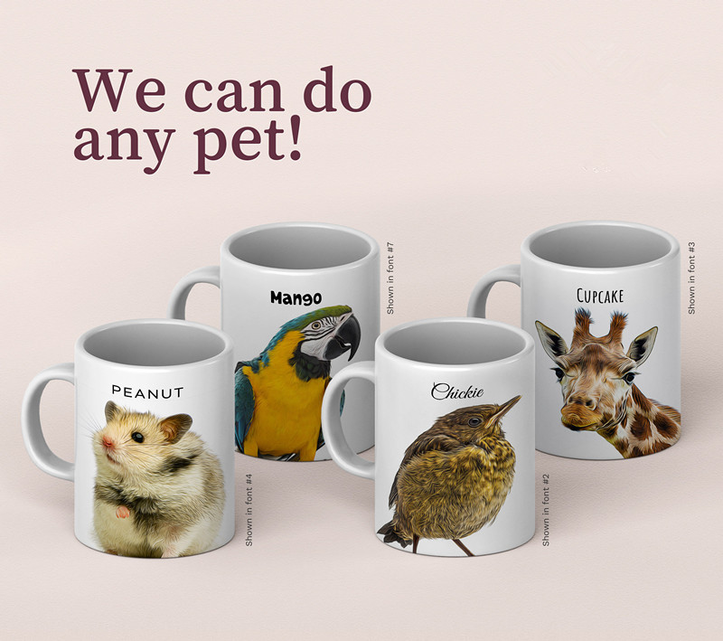 写真からペットのポートレートをカスタムスケッチしたマグカップ、猫や犬のママやパパの飼い主へのパーソナライズされた誕生日プレゼント、愛犬を亡くした思い出に、ペットのイラストマグカップ-welikecustom