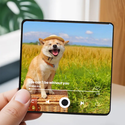 音楽再生可能 ペット写真冷蔵庫マグネットC - 毎日聴ける思い出のプレイヤー