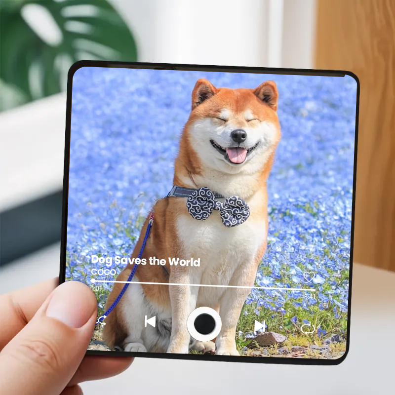 音楽再生可能 ペット写真冷蔵庫マグネットC - 毎日聴ける思い出のプレイヤー