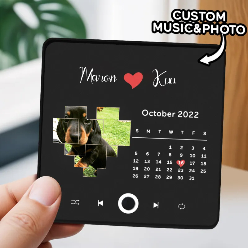 音楽再生可能 ペット写真冷蔵庫マグネットD - 毎日聴ける思い出のプレイヤー