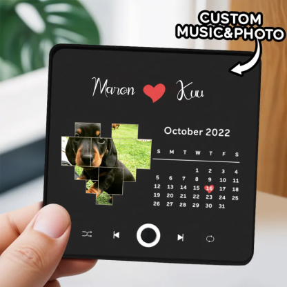 音楽再生可能 ペット写真冷蔵庫マグネットD - 毎日聴ける思い出のプレイヤー