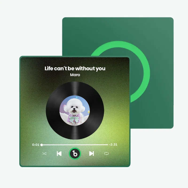 音楽再生可能 ペット写真冷蔵庫マグネットA - 毎日聴ける思い出のプレイヤー