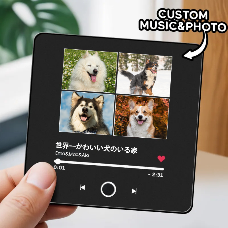音楽再生可能 ペット写真冷蔵庫マグネットG - 毎日聴ける思い出のプレイヤー