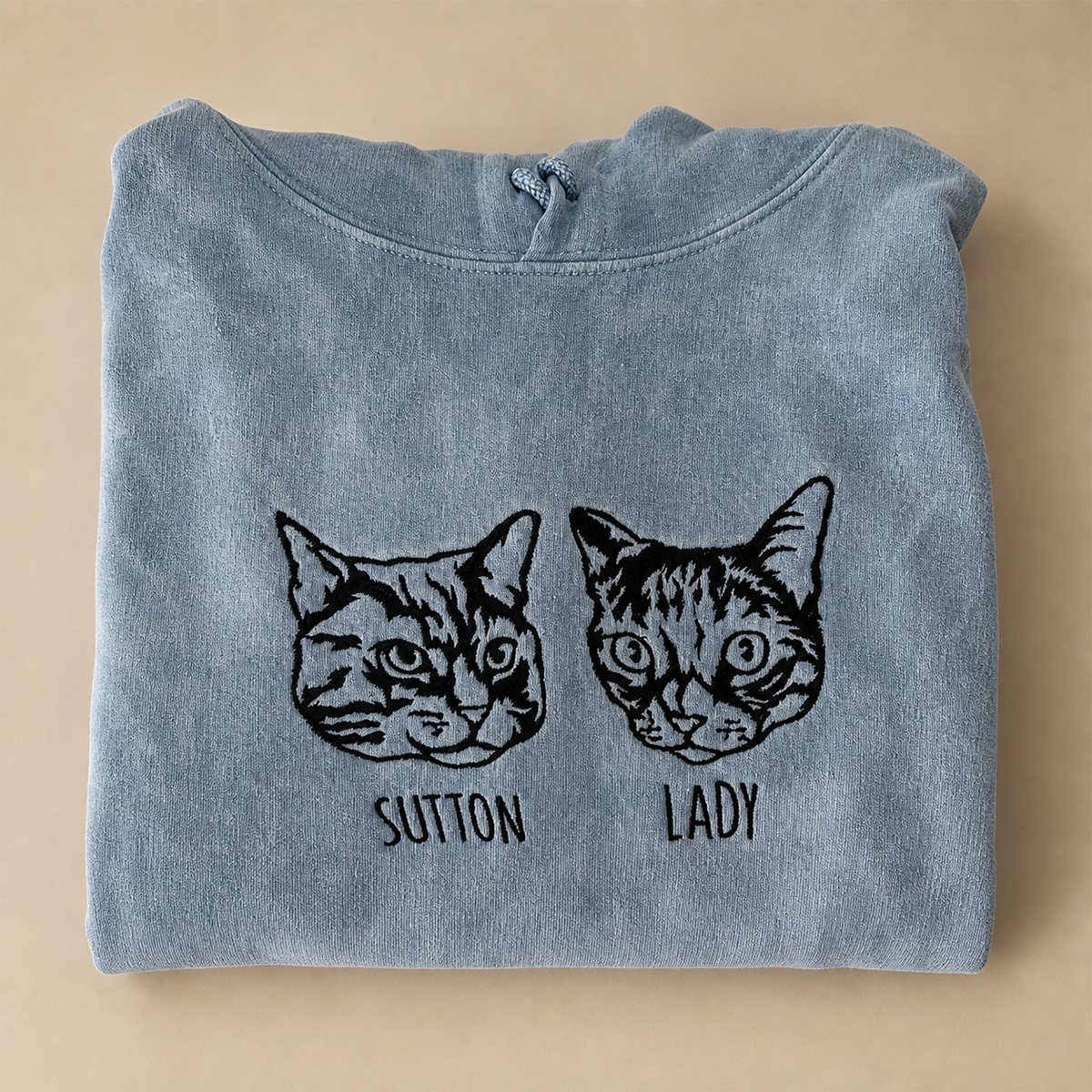 ペット似顔絵刺繍Tシャツ - 愛犬・愛猫の写真をカスタムデザイン | ヴィンテージ加工 記念品ギフト