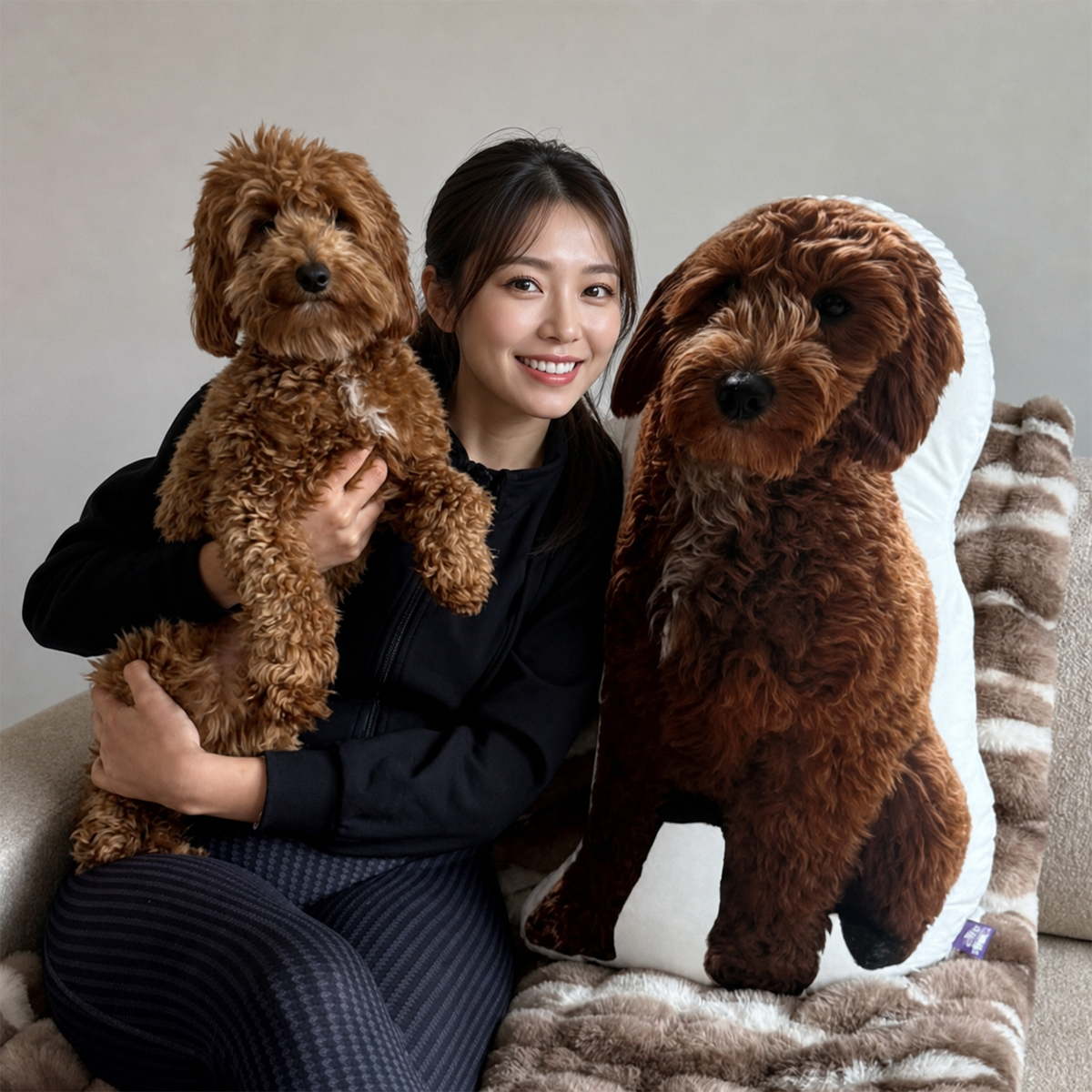 【写真カスタム】愛犬シルエットそのまま！オーダーメイド犬型クッション｜ギフト・メモリアルに