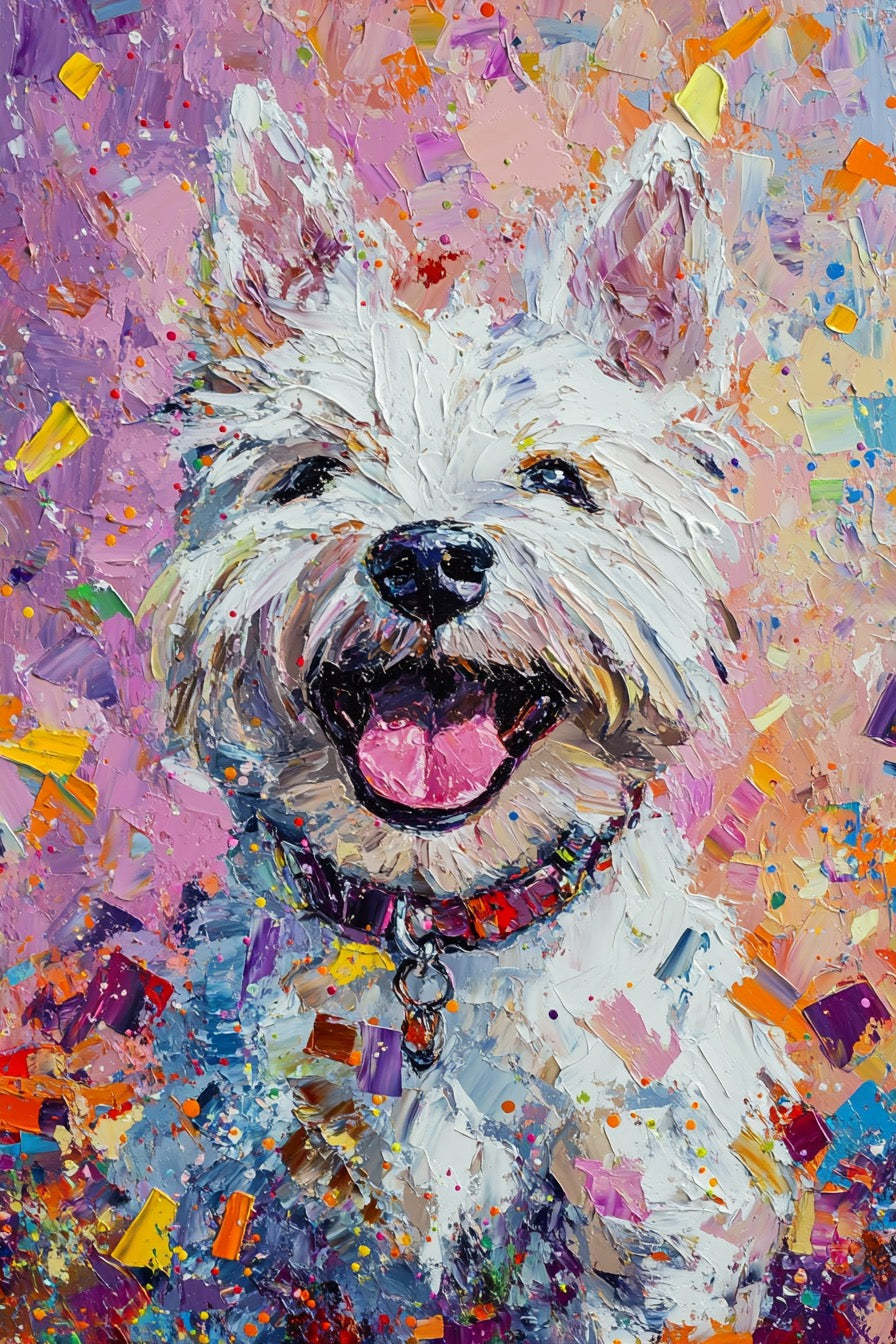 パーティーポッパー風 ペット似顔絵アート｜お祝い用カスタムポートレート-welikecustom-MJ