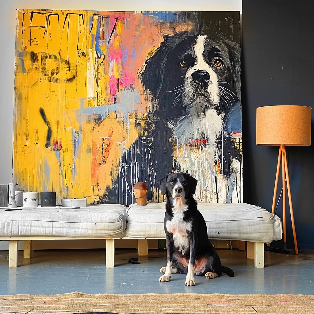 バスキア - 「イエローグラフィティ」キャンバス-welikecustom-MJ