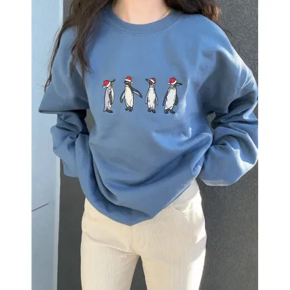クリスマスコレクションペンギン刺繡Tシャツ、トレーナー、パーカ-welikecustom-MJ