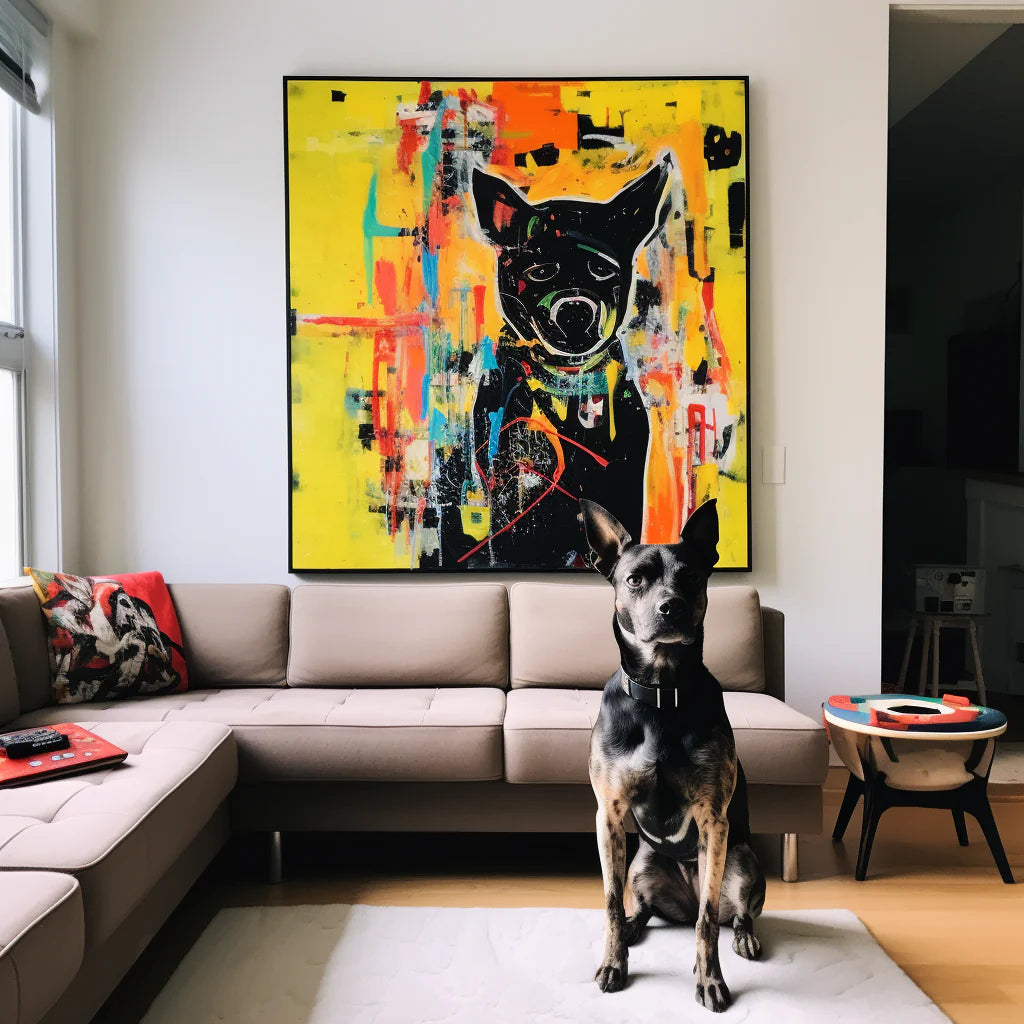 バスキア - 「イエローグラフィティ」キャンバス-welikecustom-MJ