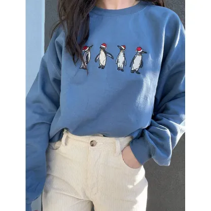 クリスマスコレクションペンギン刺繡Tシャツ、トレーナー、パーカ-welikecustom-MJ