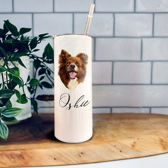 手描きスタイルのカスタムペット写真入りセラミックマグ-welikecustom-MJ