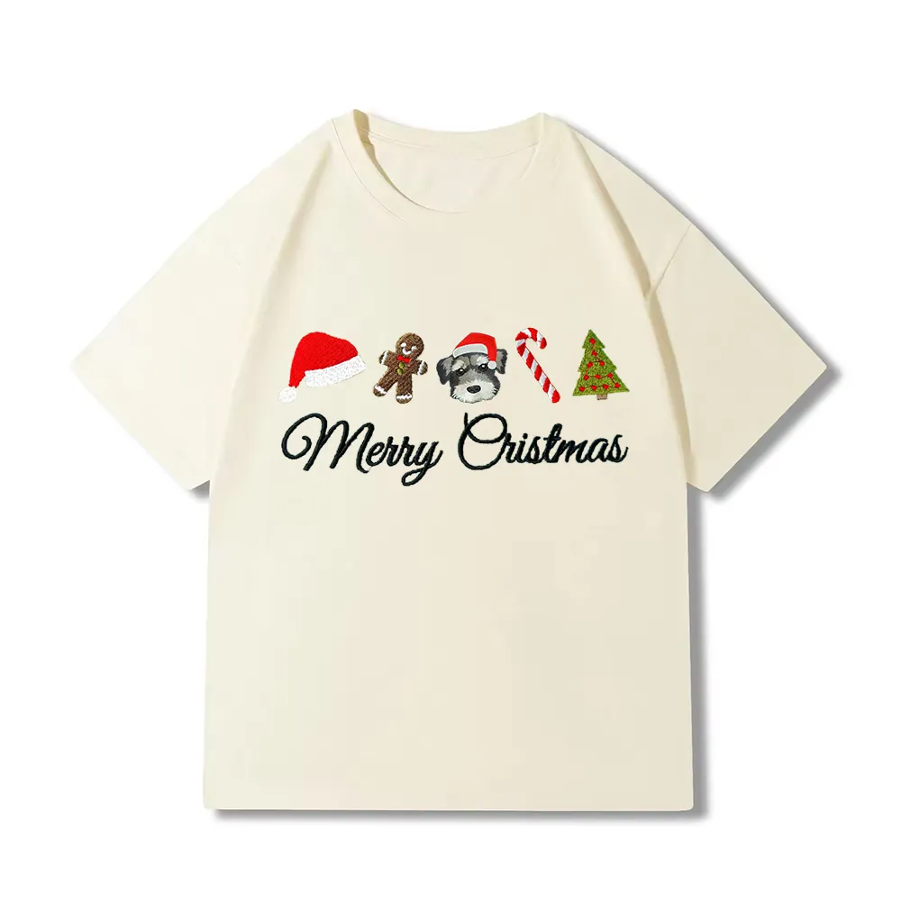 オーダーメイドペットフォトチャーム刺繍シリーズ Tシャツ、スウェット、パーカー-welikecustom-MJ