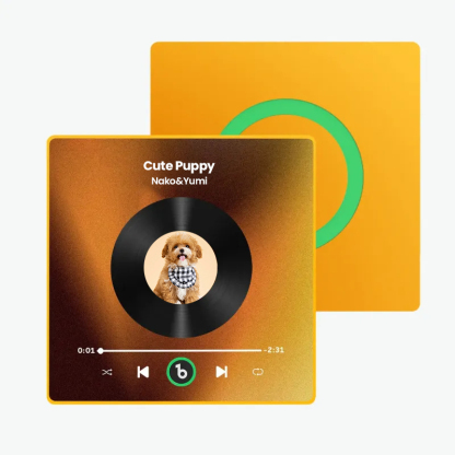 音楽再生可能 ペット写真冷蔵庫マグネットA - 毎日聴ける思い出のプレイヤー