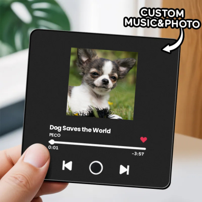 音楽再生可能 ペット写真冷蔵庫マグネットB - 毎日聴ける思い出のプレイヤー