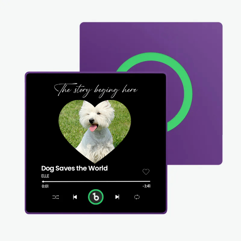 音楽再生可能 ペット写真冷蔵庫マグネットE - 毎日聴ける思い出のプレイヤー