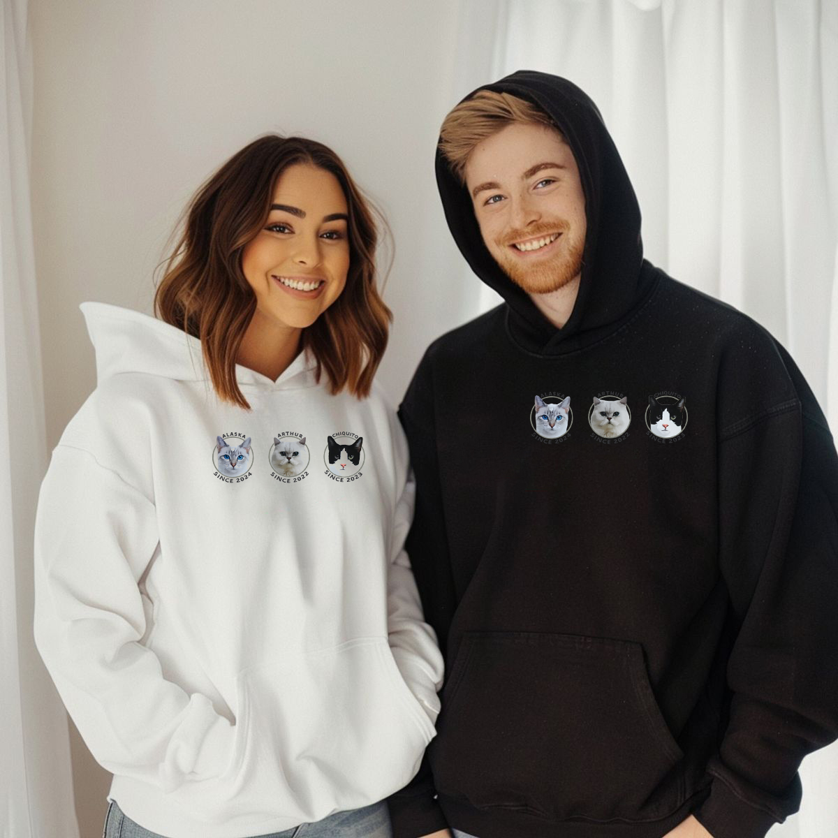 手描きミニマリスト風ペット写真Tシャツ