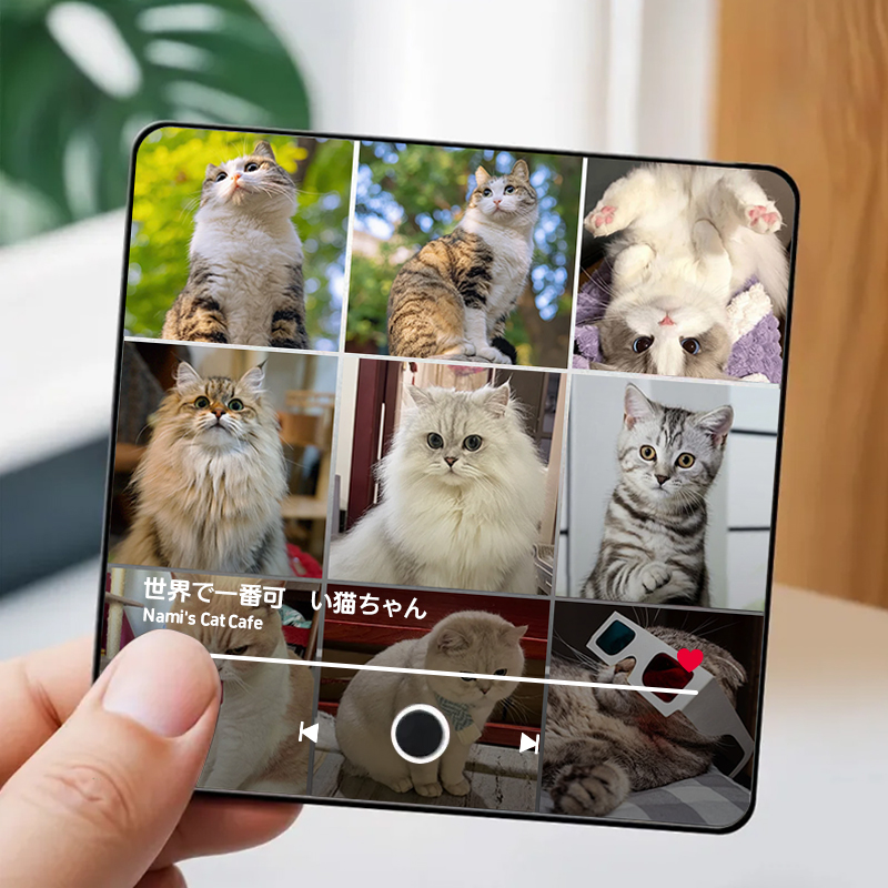 音楽再生可能 ペット写真冷蔵庫マグネットH - 毎日聴ける思い出のプレイヤー