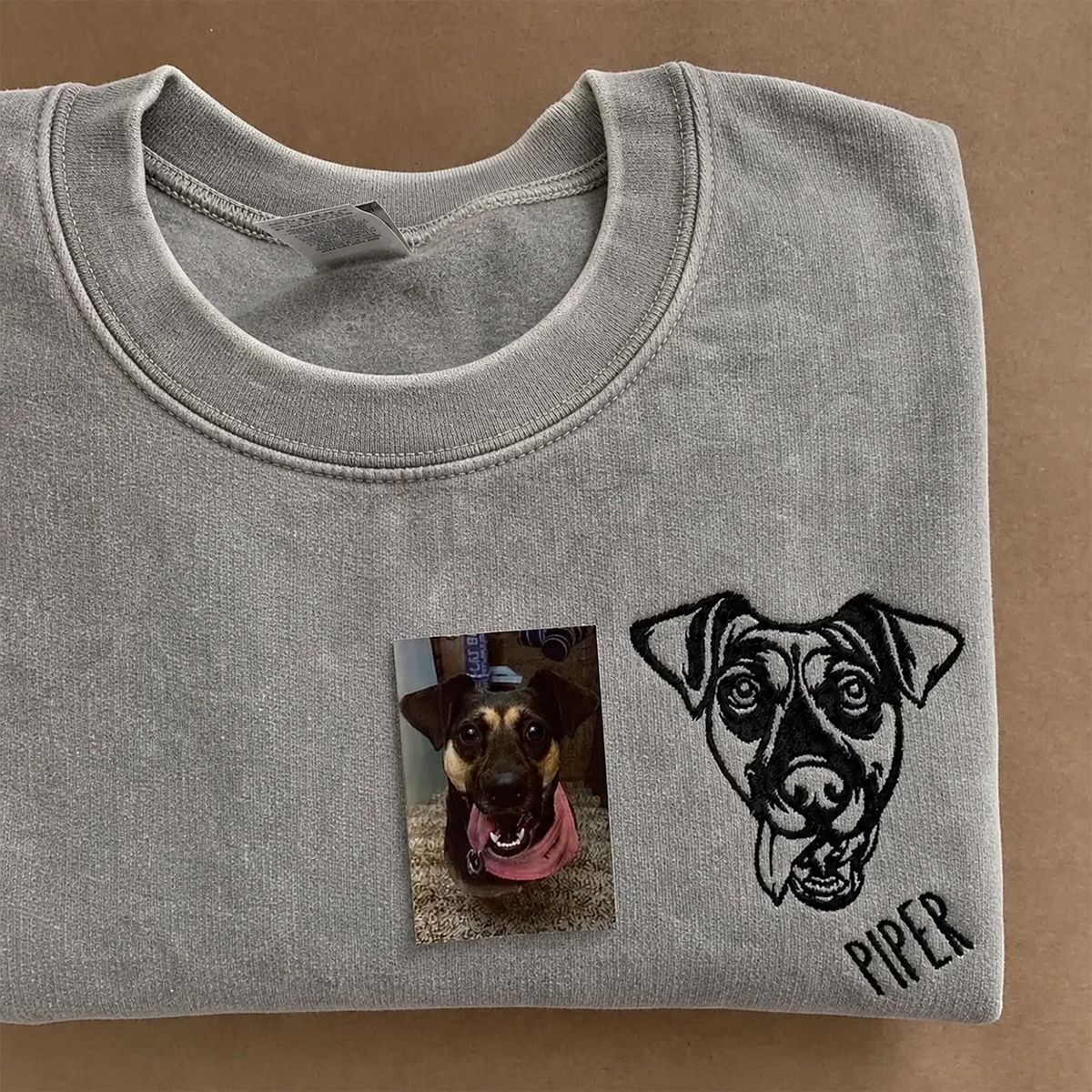 ペット似顔絵刺繍Tシャツ - 愛犬・愛猫の写真をカスタムデザイン | ヴィンテージ加工 記念品ギフト