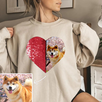 ペットの写真をカスタマイズするスパンコールTシャツ、トレーナー、パーカ-welikecustom-MJ