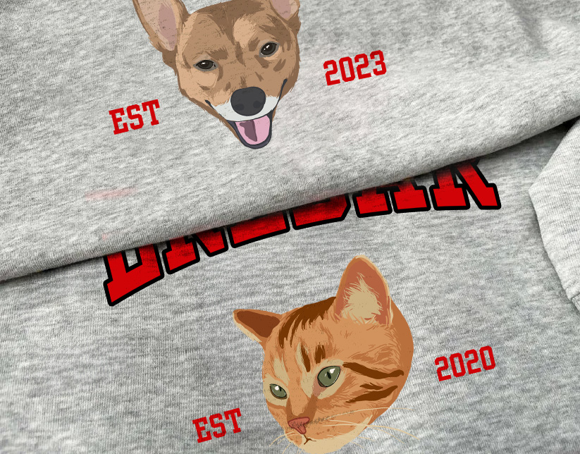 手描きスタイルカスタムペット写真Tシャツ、トレーナー、パーカー-welikecustom-MJ